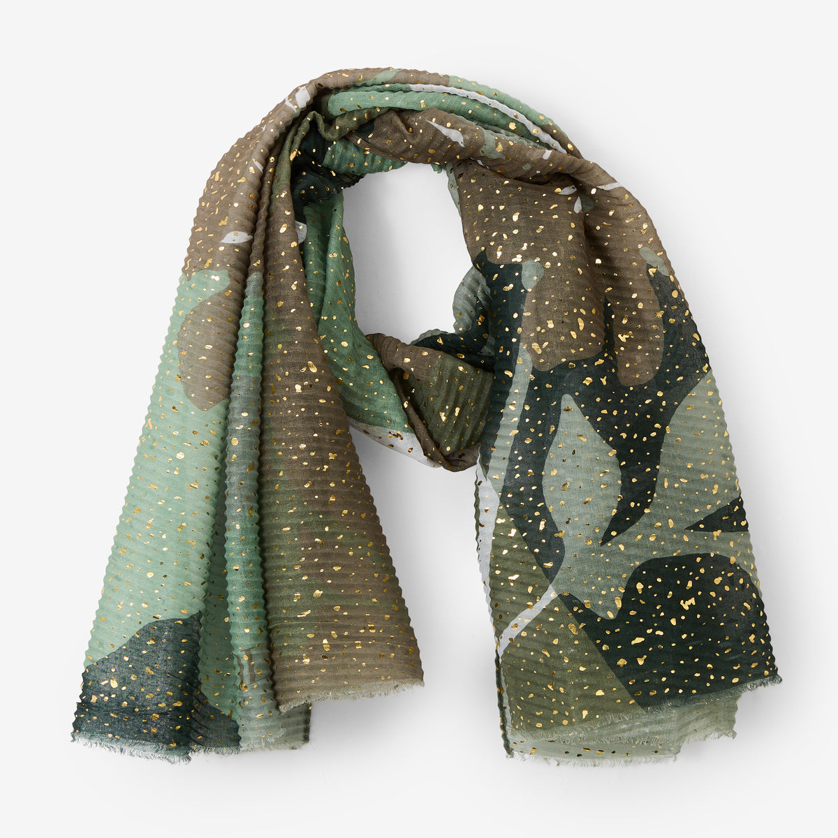 Foulard rectangulaire kaki Remzi