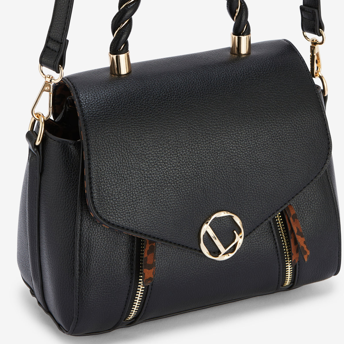 Sac porté épaule noir Rosazia