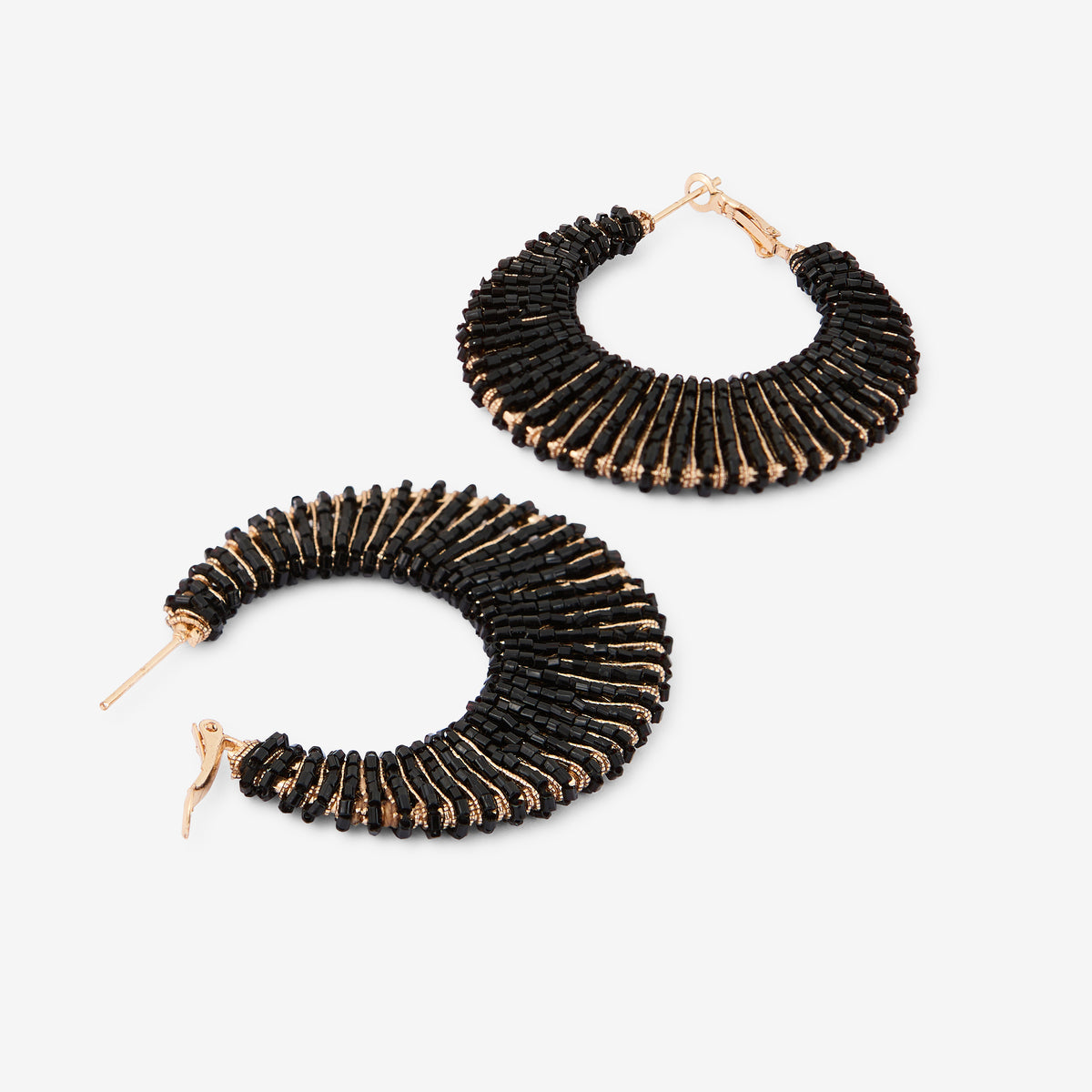 Grandes créoles tressées et perlées Léopard félin