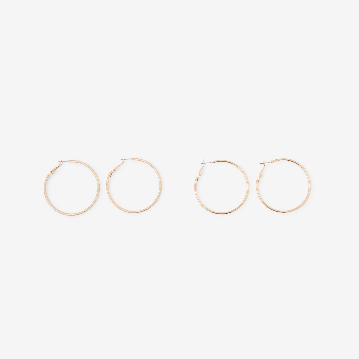 Set de 2 grande créoles lisses et sablées Léopard félin