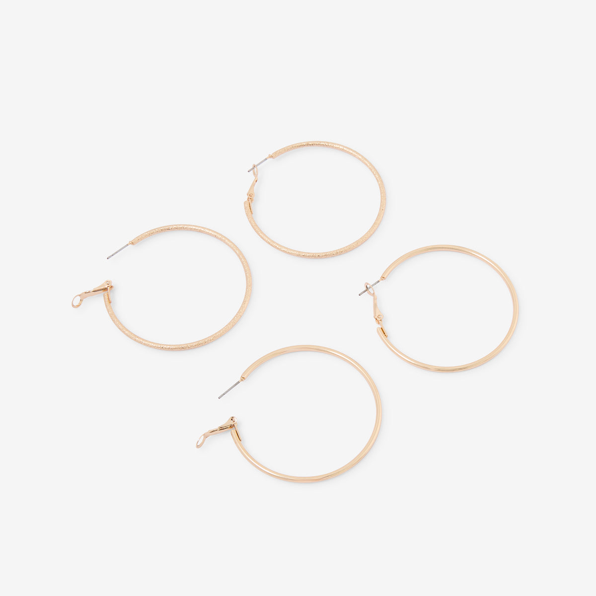 Set de 2 grande créoles lisses et sablées Léopard félin