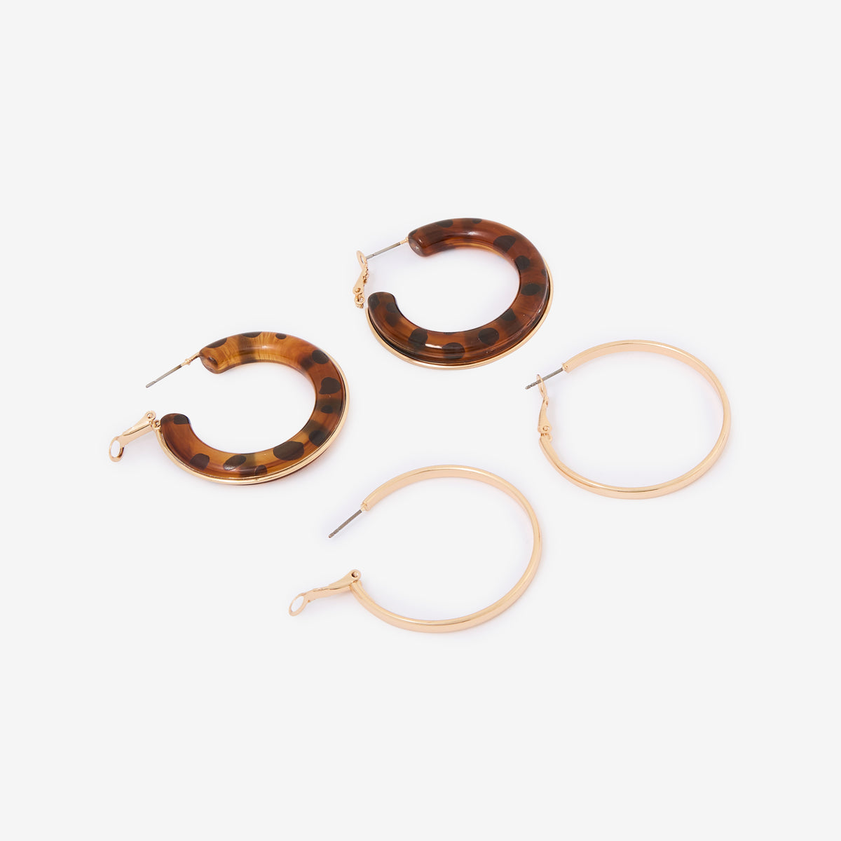 Set de 2 créoles en résine et lisse Léopard félin