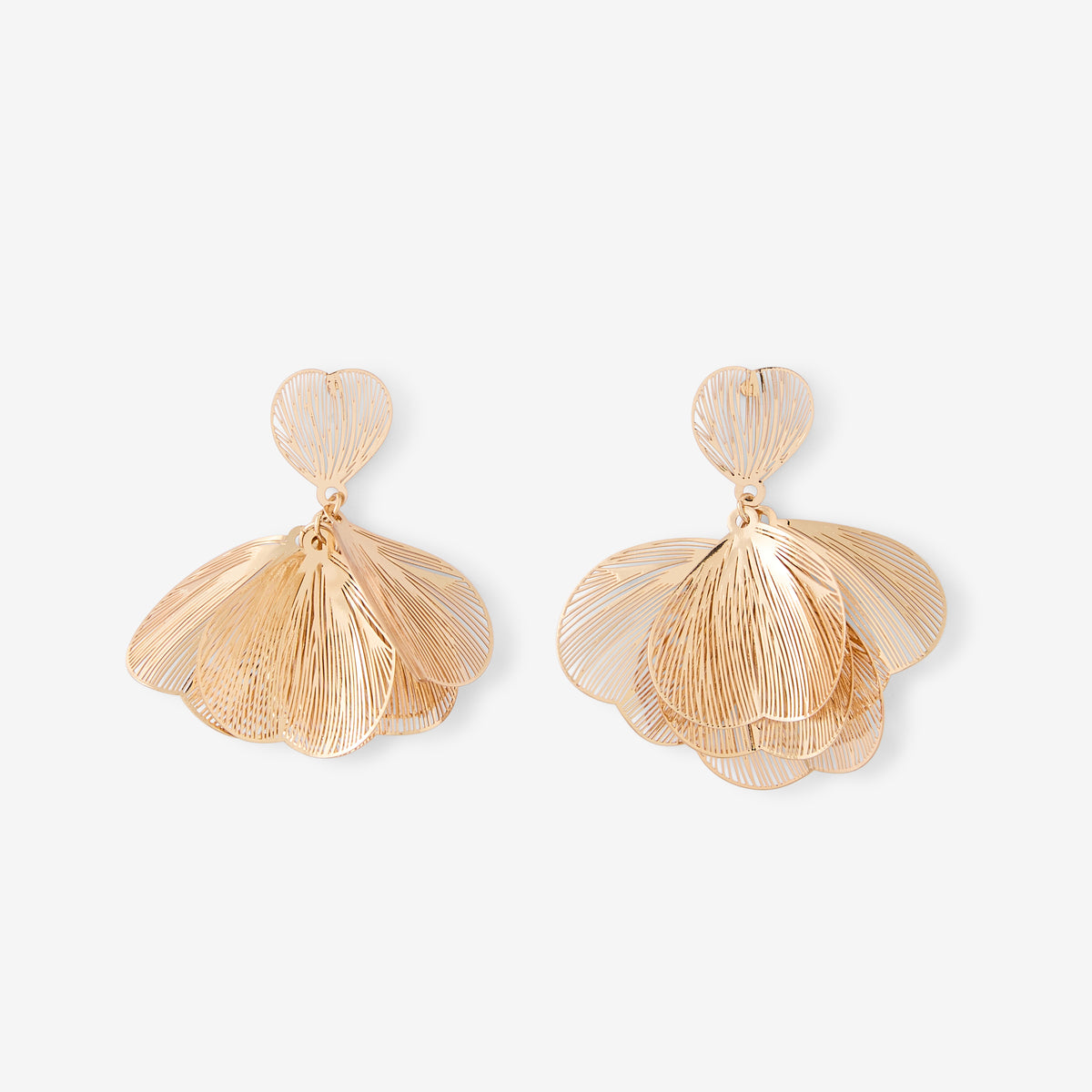 Boucles d'oreilles pétales de fleur en filigrane Romantique