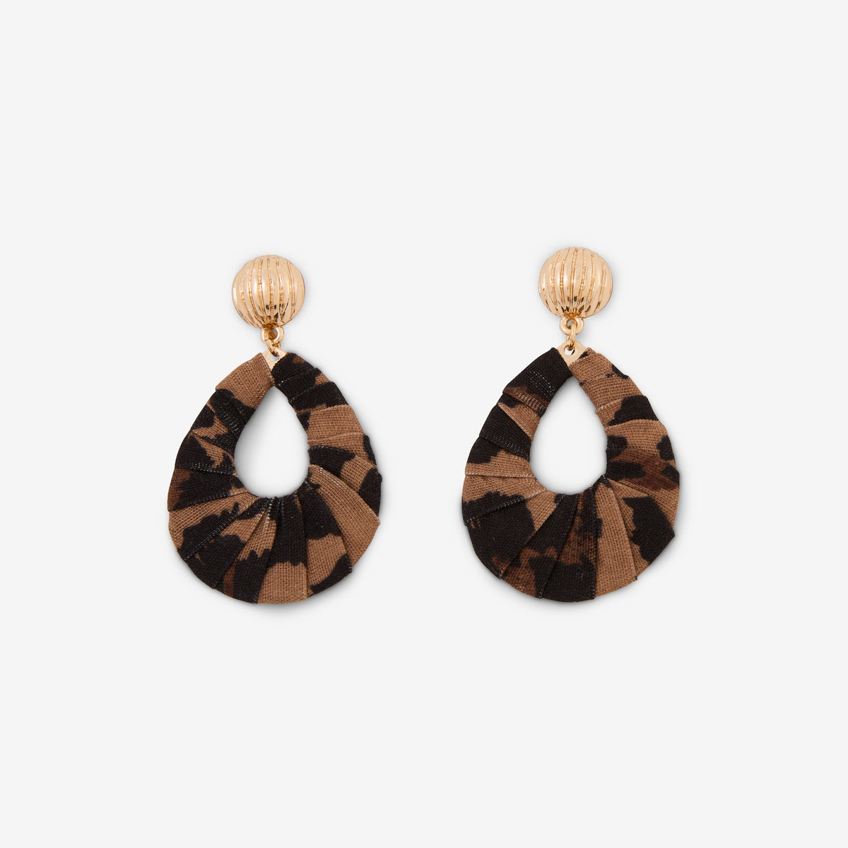 Boucles d'oreilles goutte en tissu Léopard félin