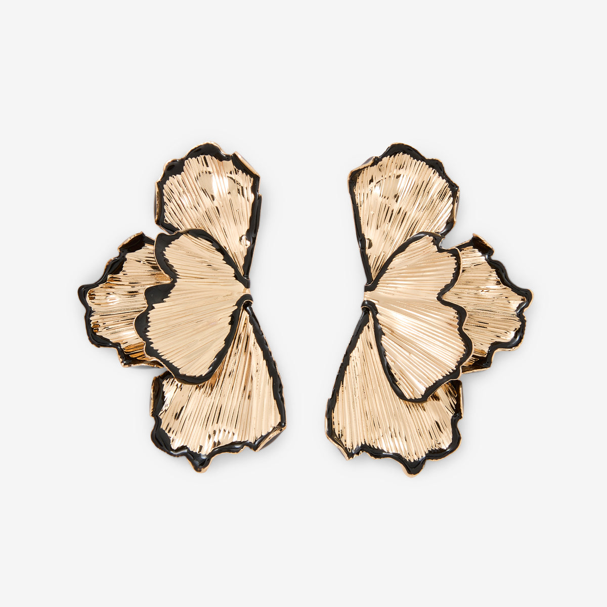 Boucles d'oreilles demi-fleurs 3 D Best vert paon