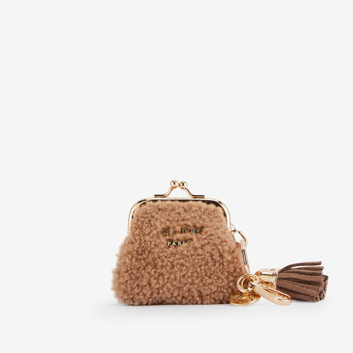 Porte-monnaie taupe avec porte-clé Reyana