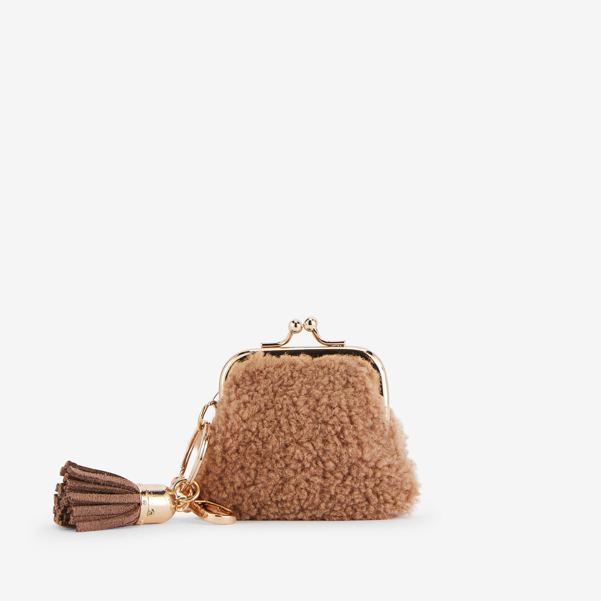 Porte-monnaie taupe avec porte-clé Reyana