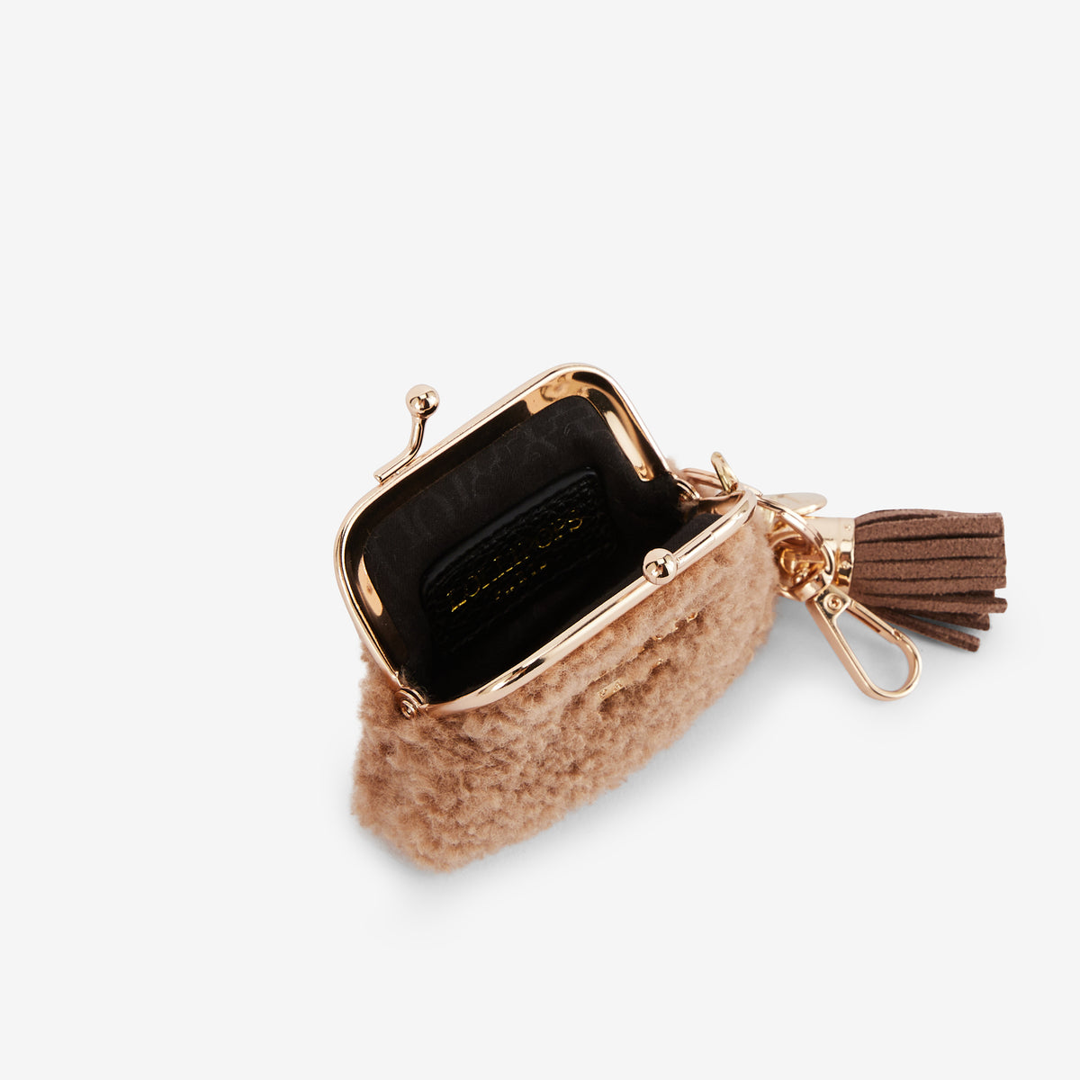 Porte-monnaie taupe avec porte-clé Reyana