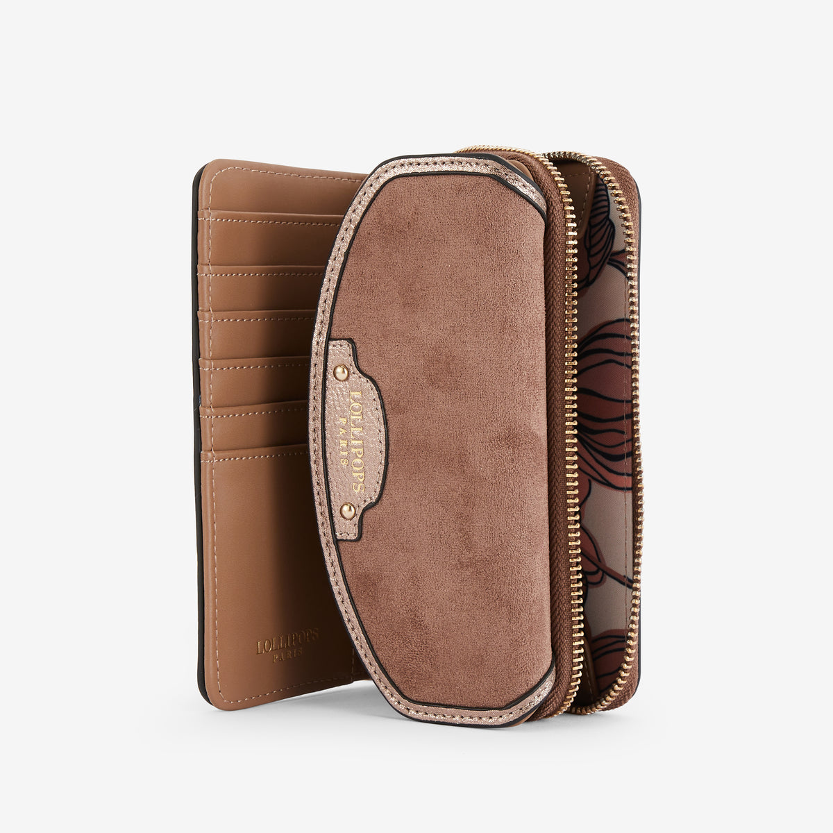 Grand portefeuille taupe Roberto