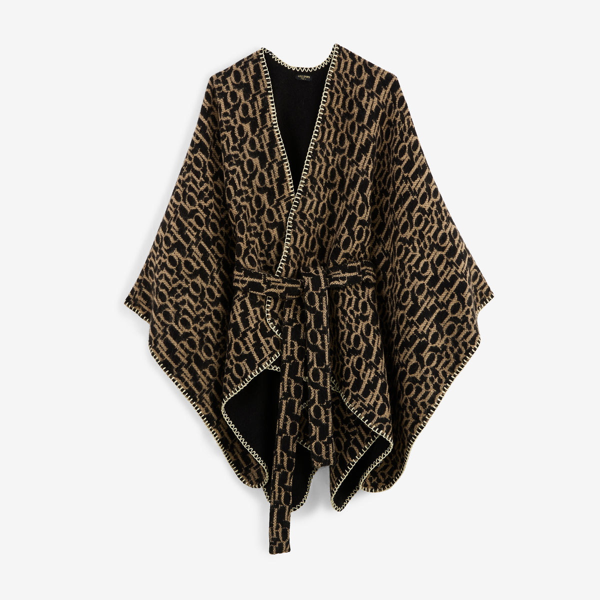Poncho réversible noir et doré Ryta