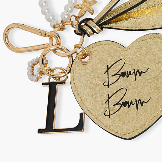 Porte-clés doré cœur et lettre "L" Soodies