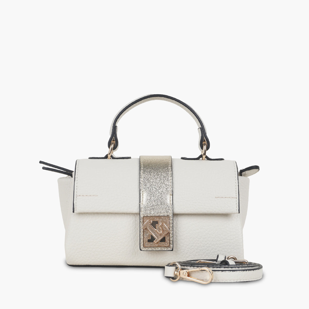 Petit sac porté épaule ivoire Soyan