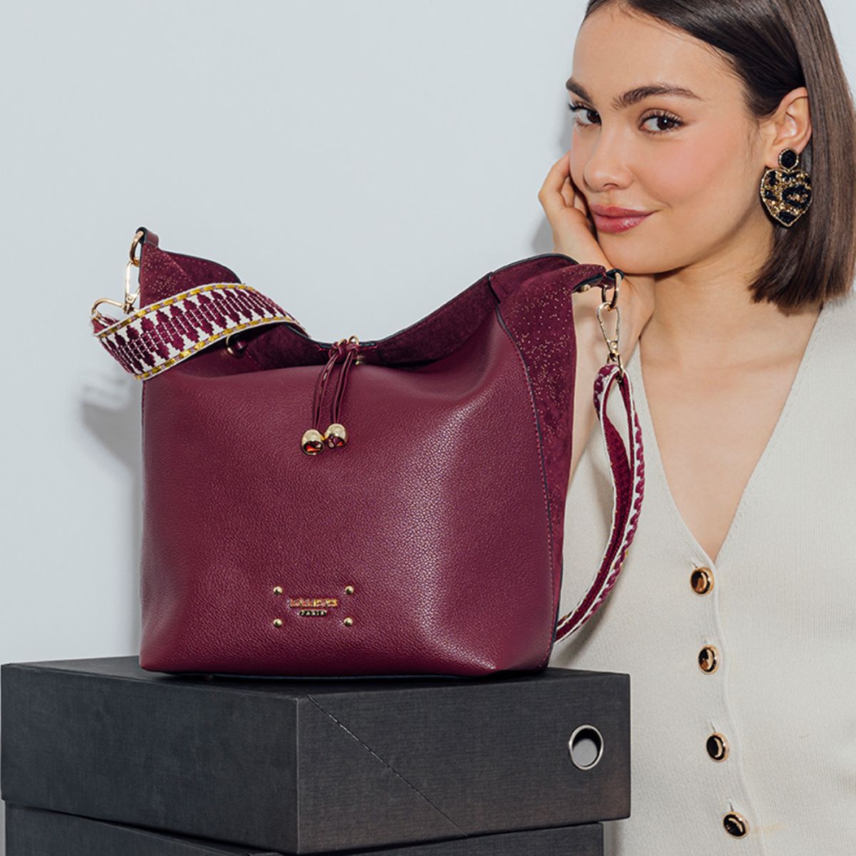 Grand hobo bordeaux Roseanna