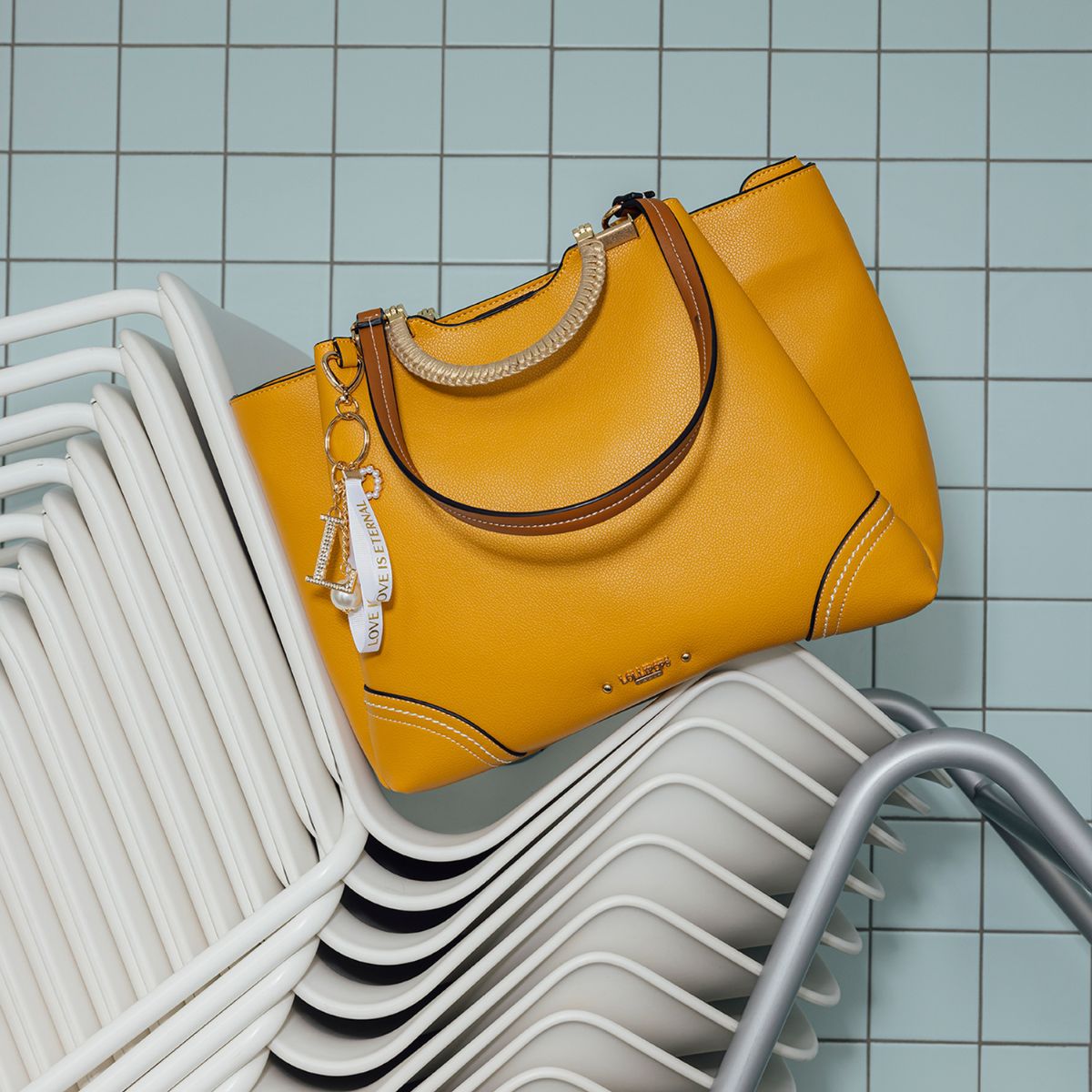 Sac shopper moutarde Ronnie