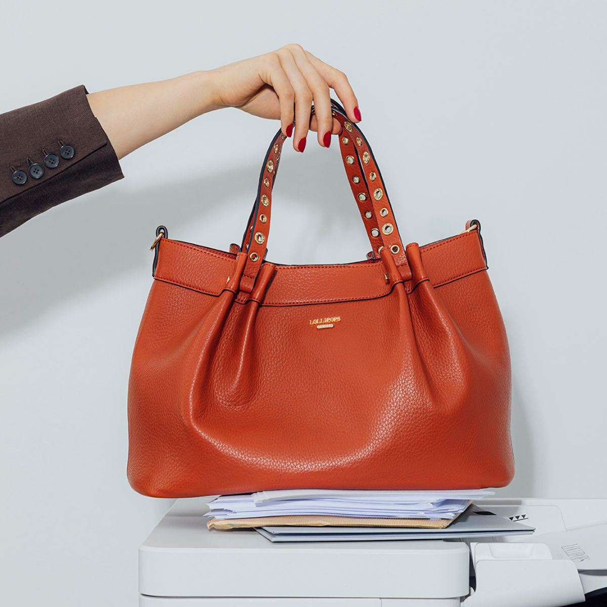 Grand sac shopper brique Rogers