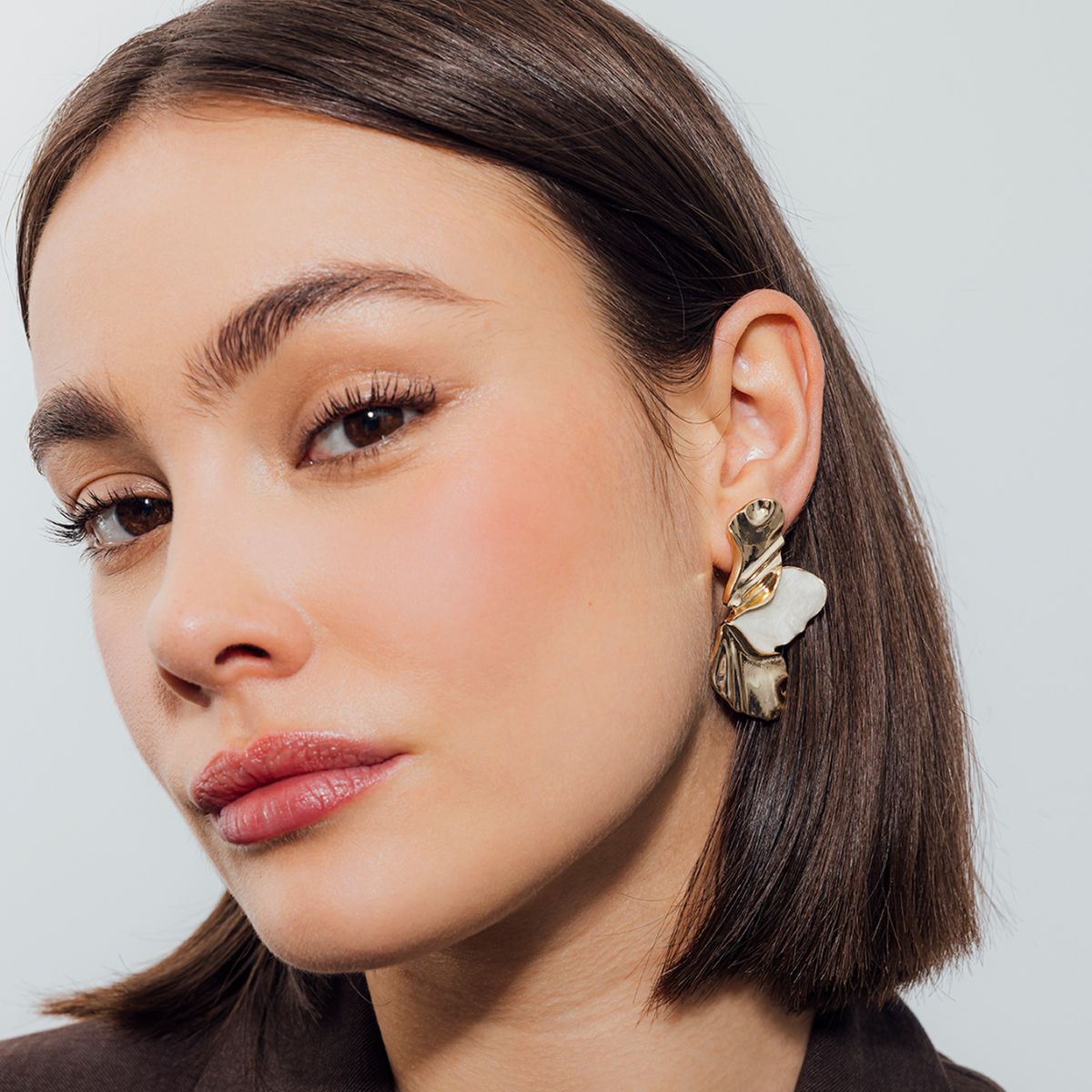 Boucles d'oreilles demi fleur