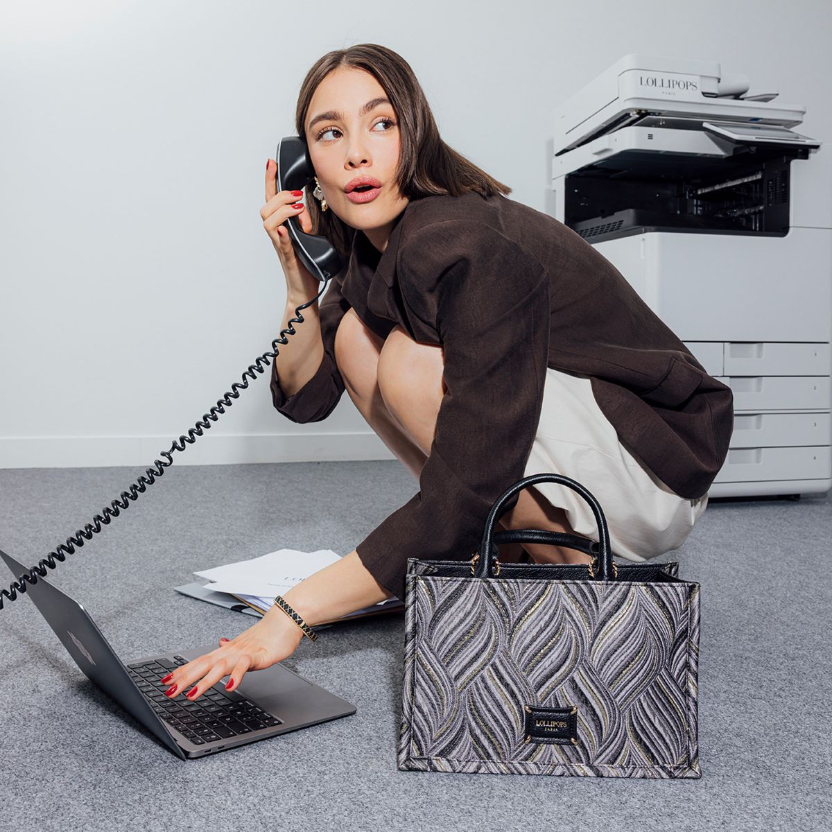 Sac shopper gris Rod