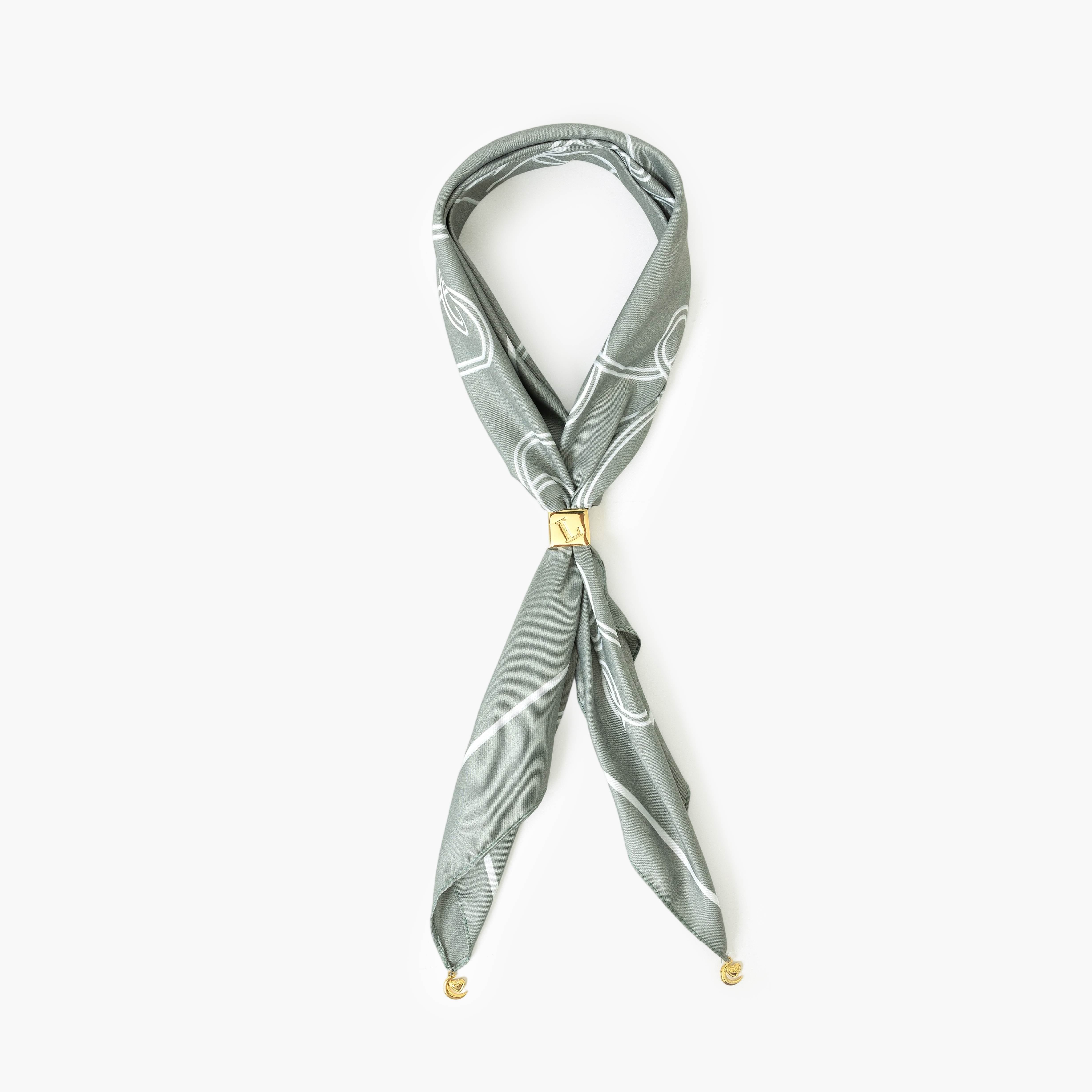 Foulard carré kaki Sateen