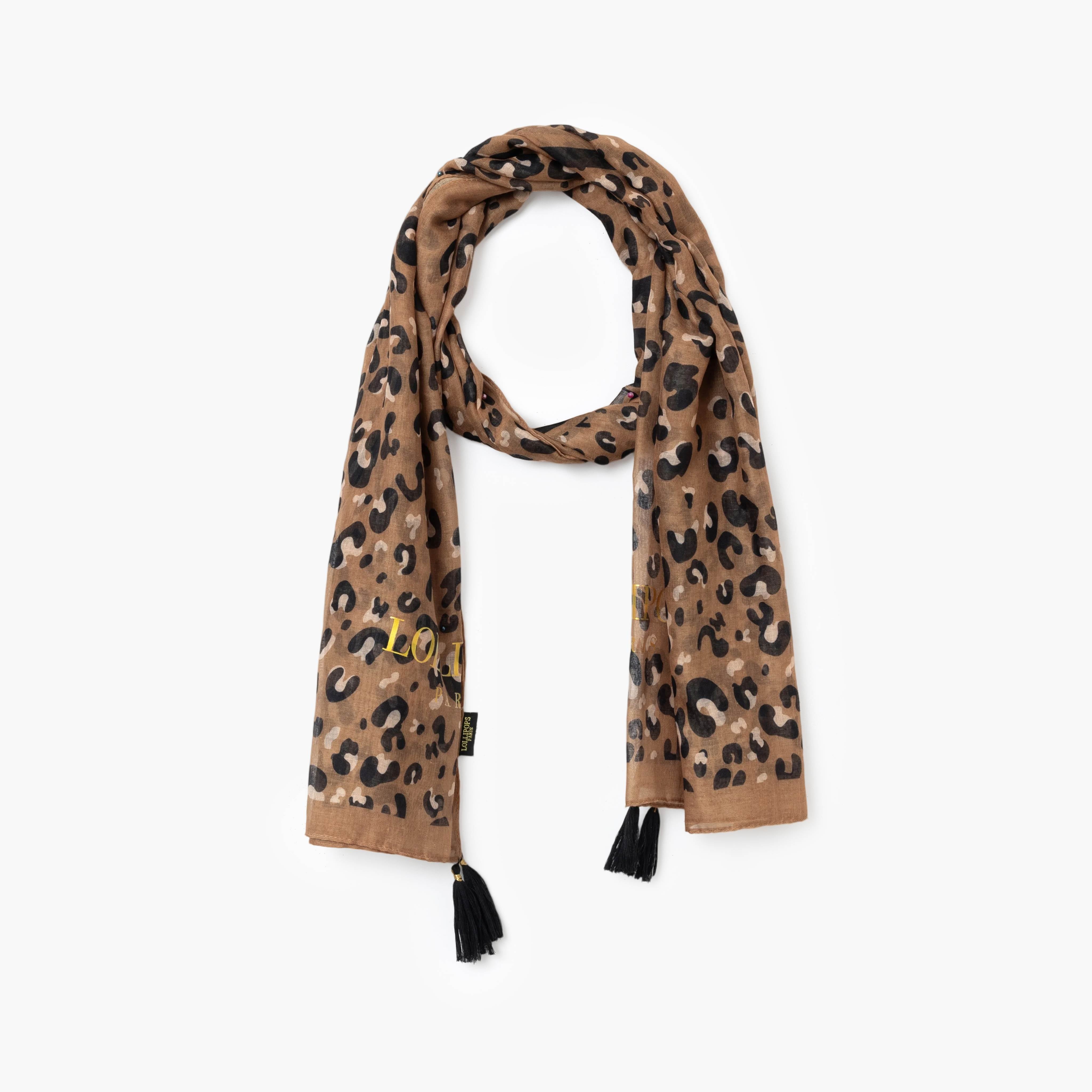 Foulard rectangulaire camel Sivka