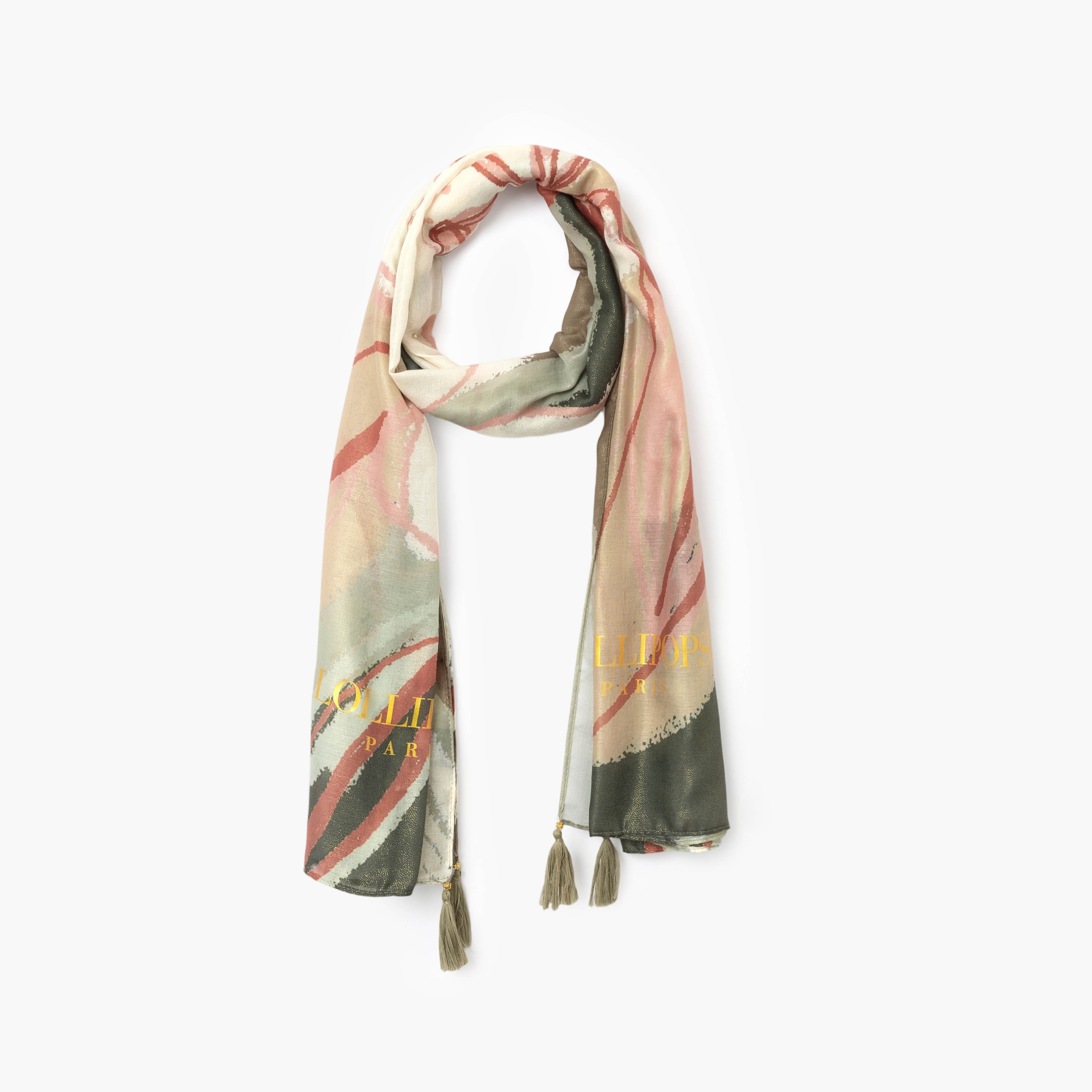 Foulard rectangulaire kaki Suzi
