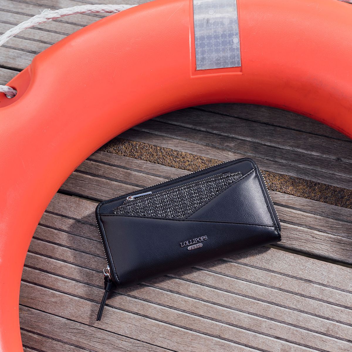 Grand portefeuille noir Saya