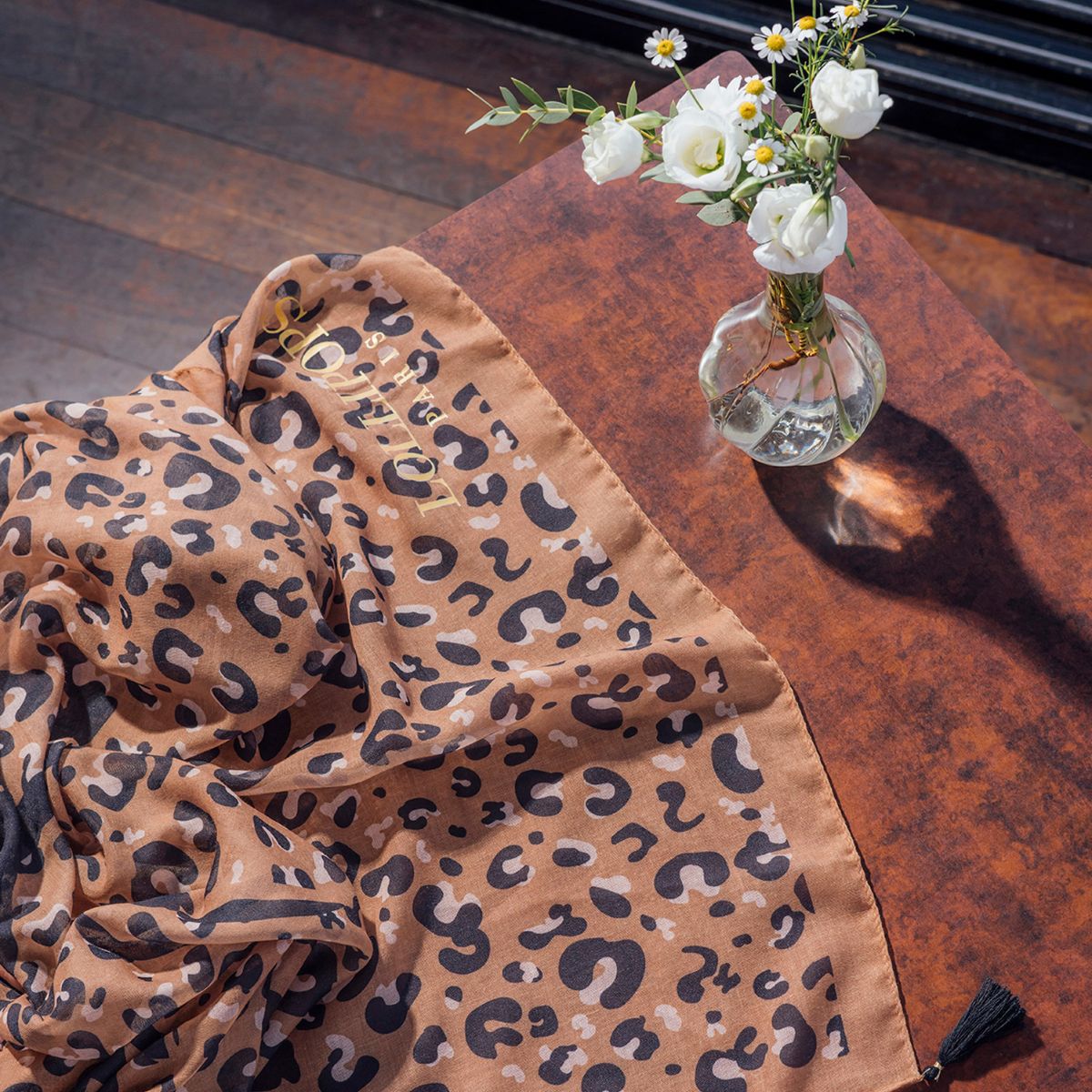 Foulard rectangulaire camel Sivka