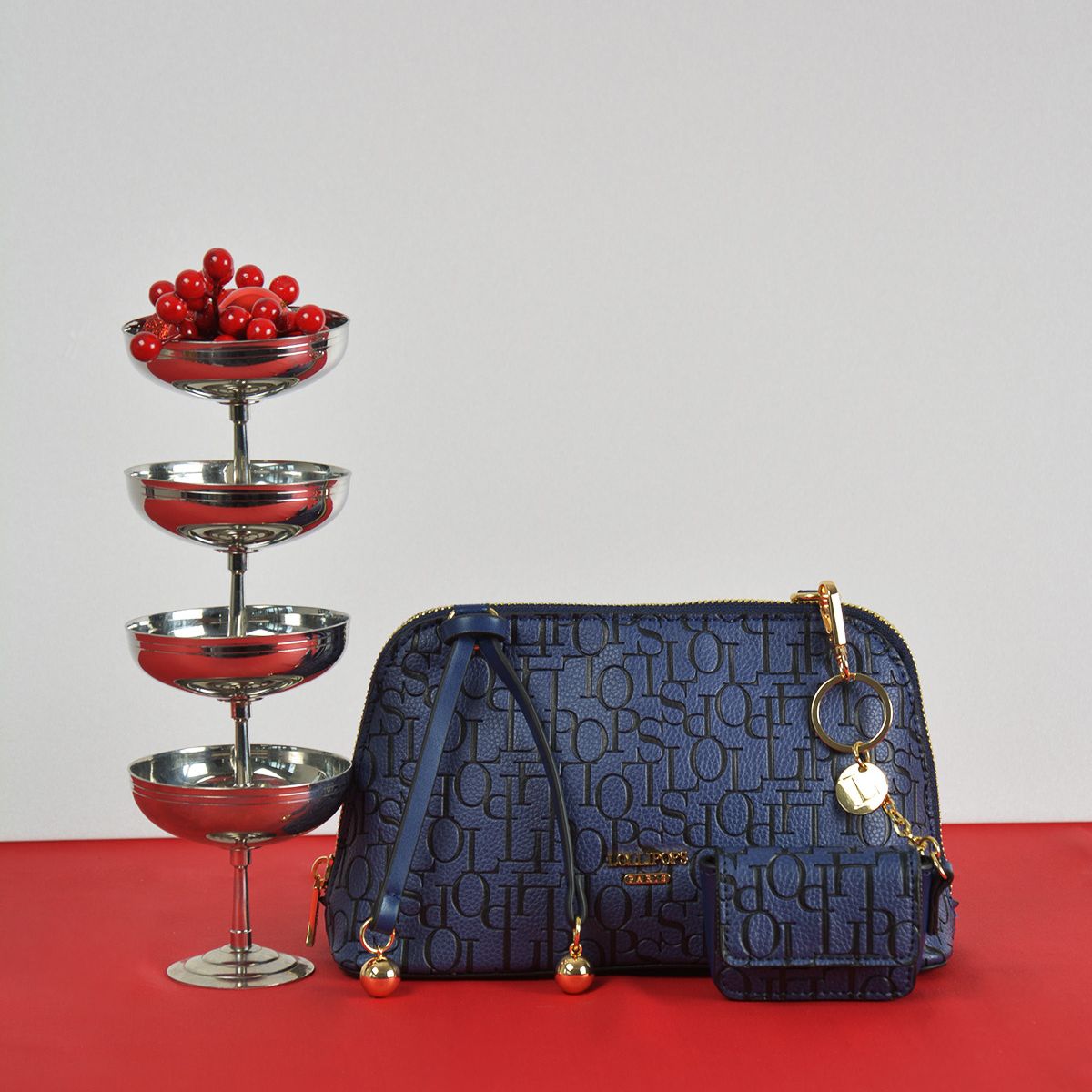 Porte-clés sac bleu marine Sanja