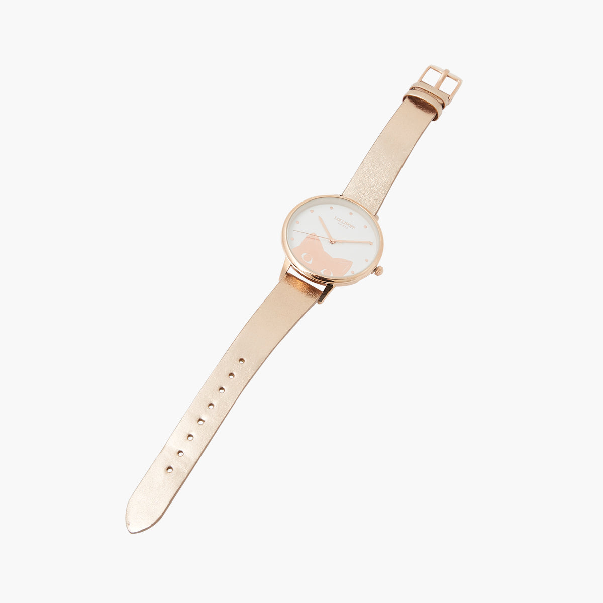 Montre cuivré cadran chat