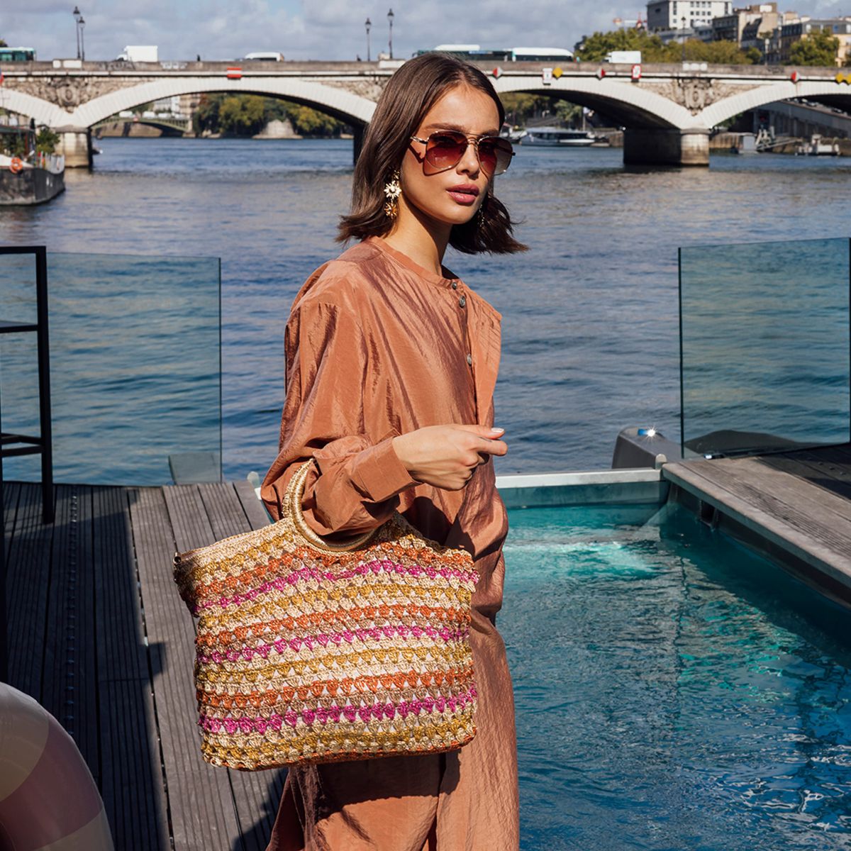 Sac shopper multicolore Sean