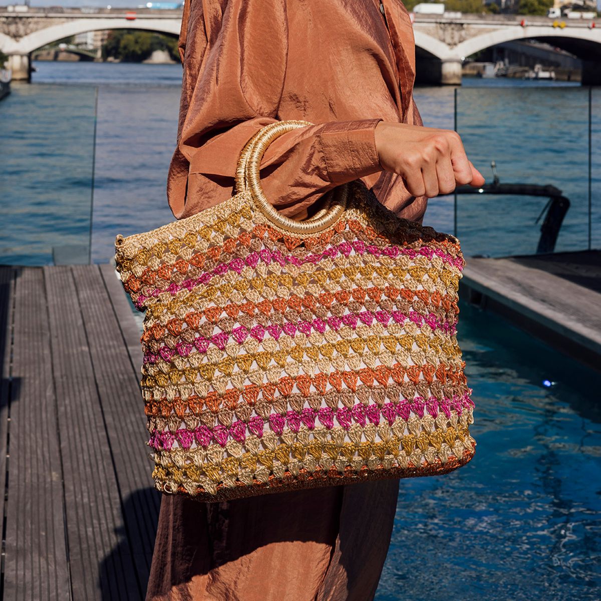 Sac shopper multicolore Sean