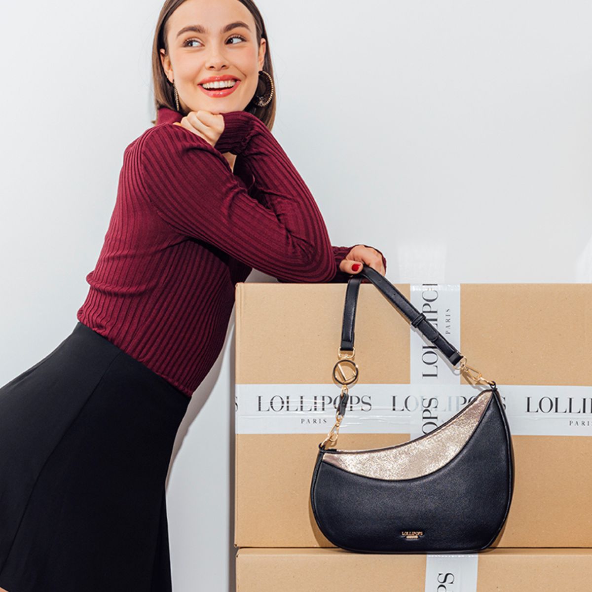 Sac hobo noir Romana