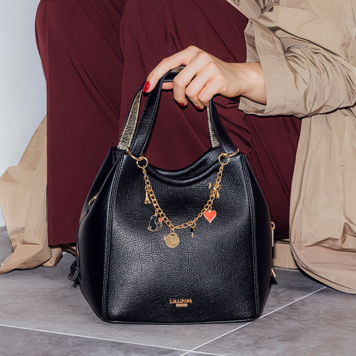 Sac shopper noir Roselaine