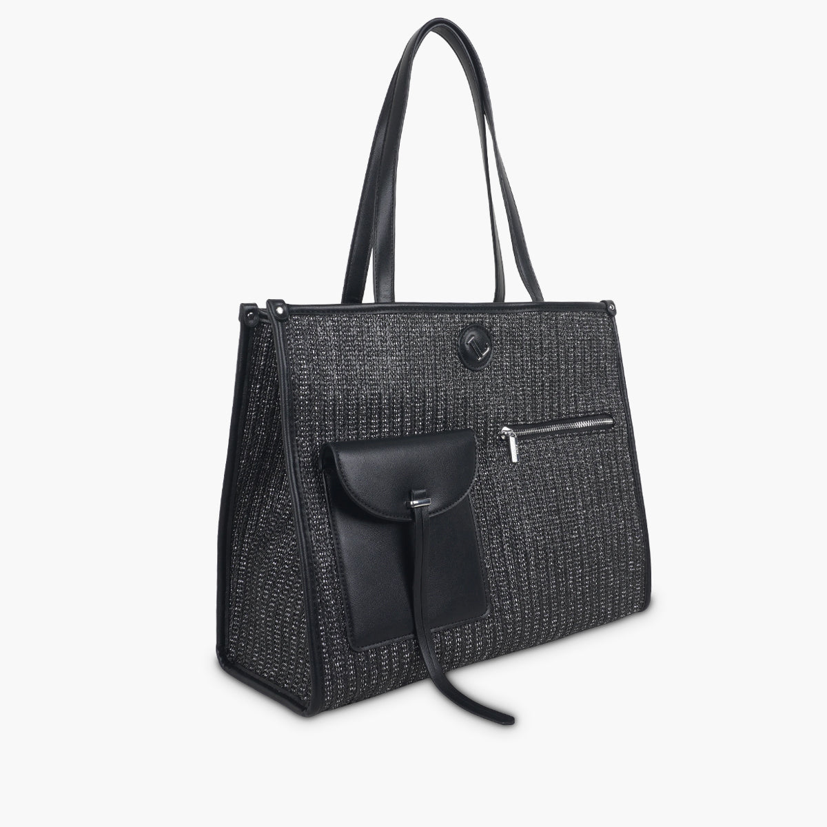 Grand sac shopper noir Saya