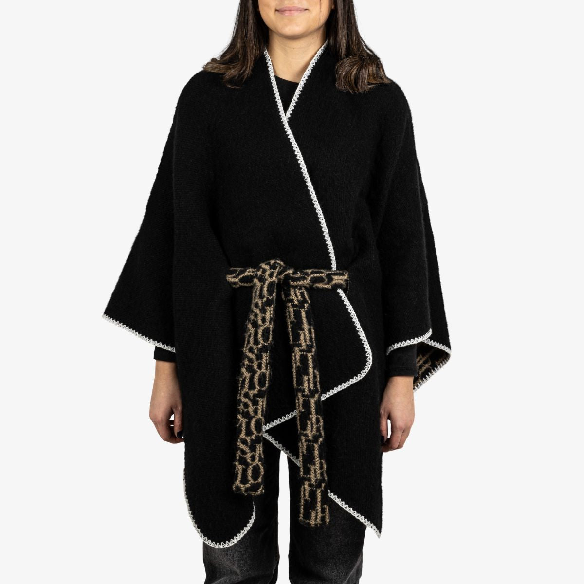 Poncho réversible noir et doré Ryta