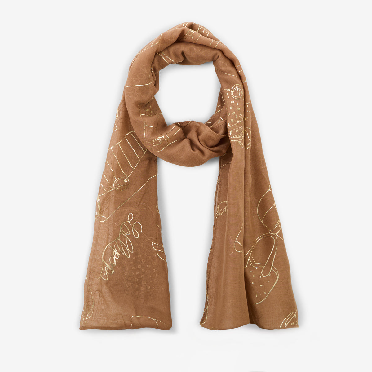Foulard rectangulaire camel Stefana