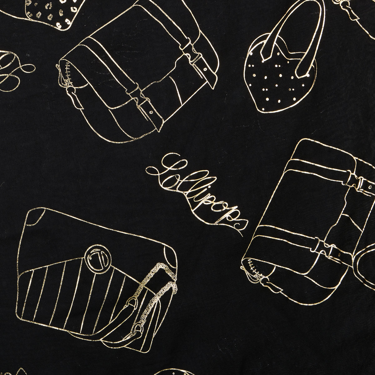 Foulard rectangulaire noir Stefana