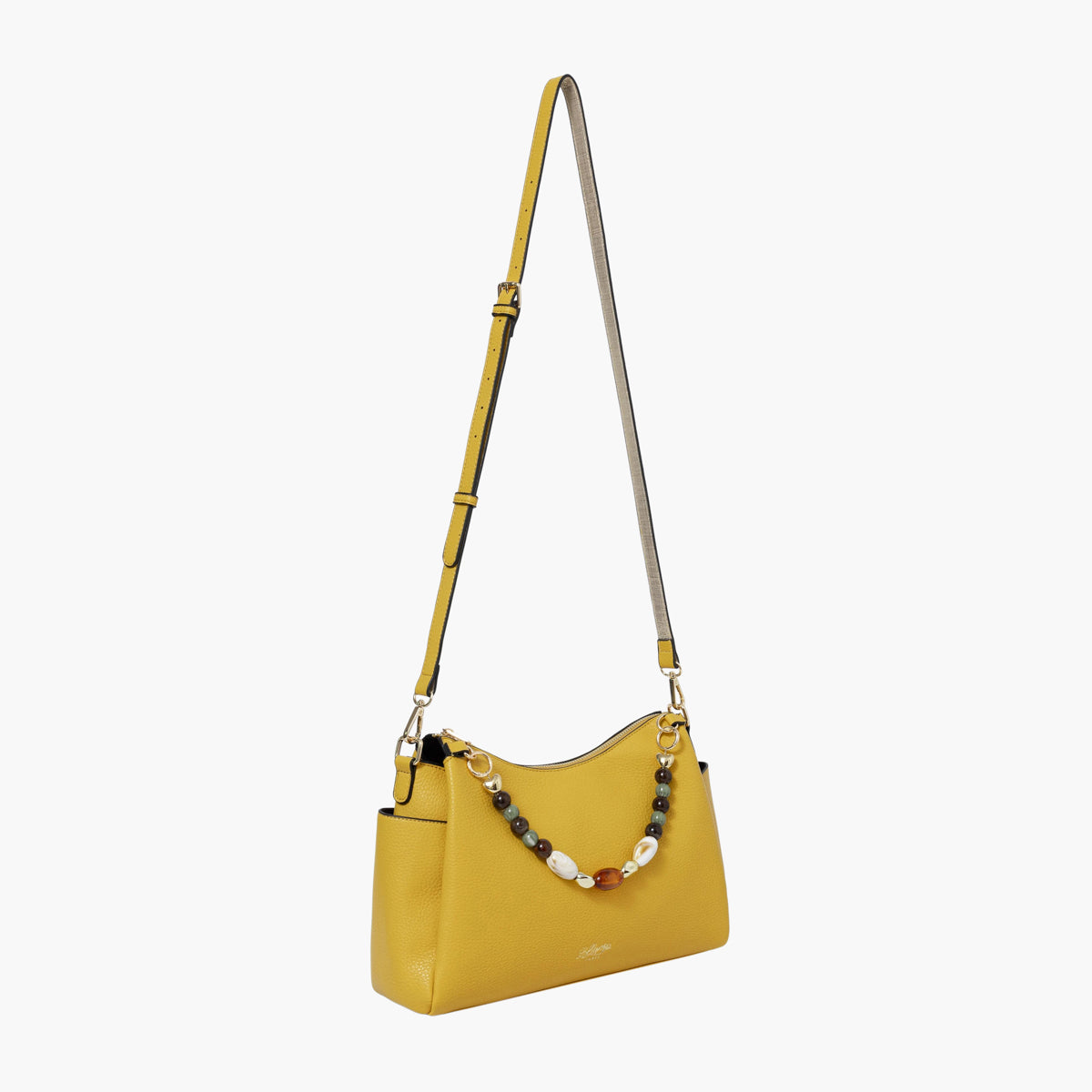 Grand sac porté épaule jaune Stefie