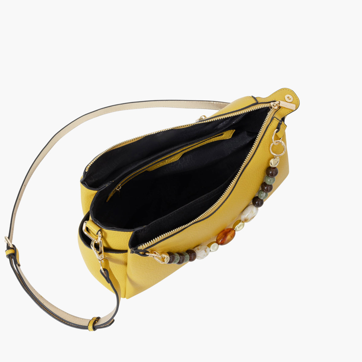 Grand sac porté épaule jaune Stefie