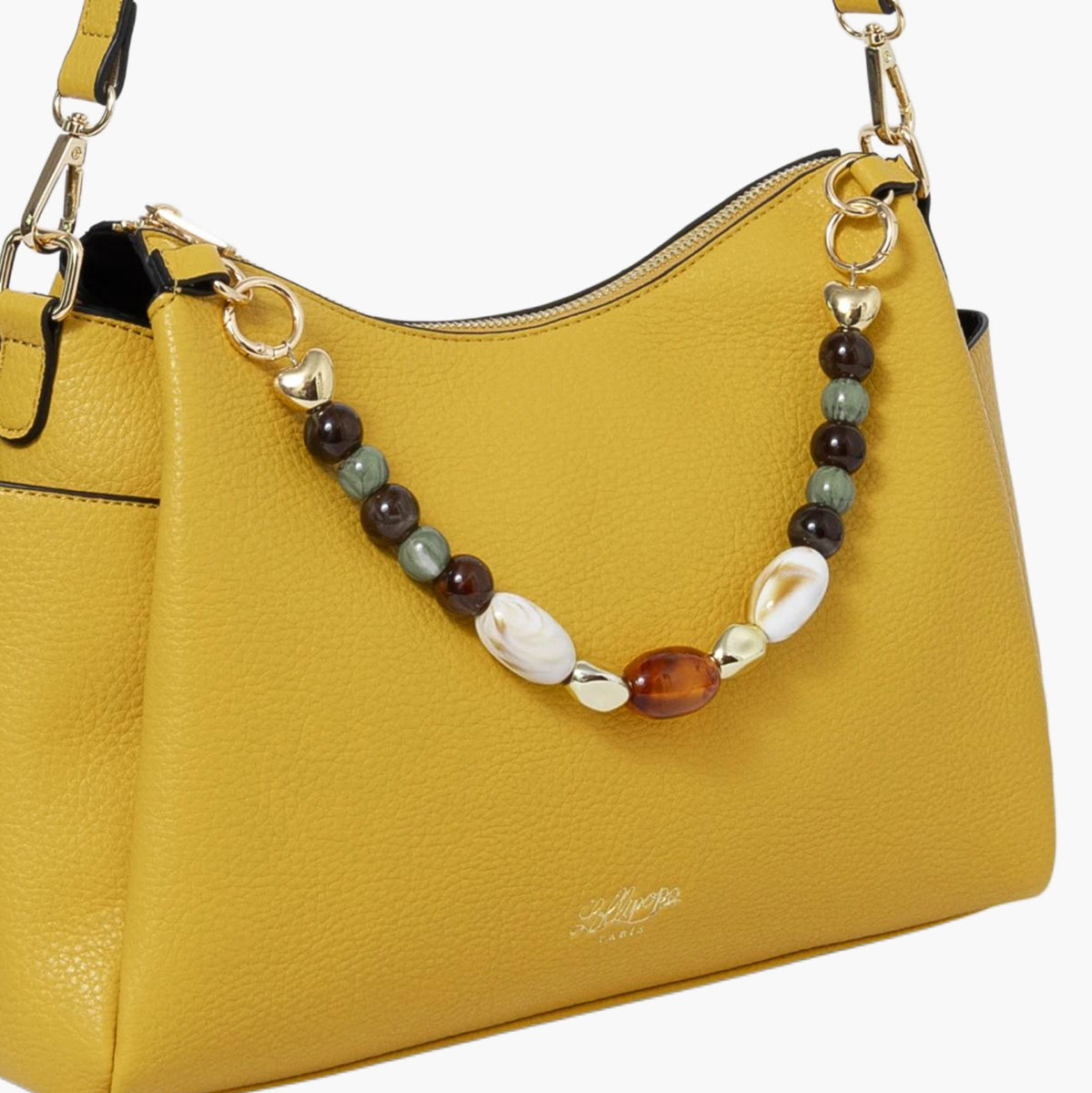 Grand sac porté épaule jaune Stefie