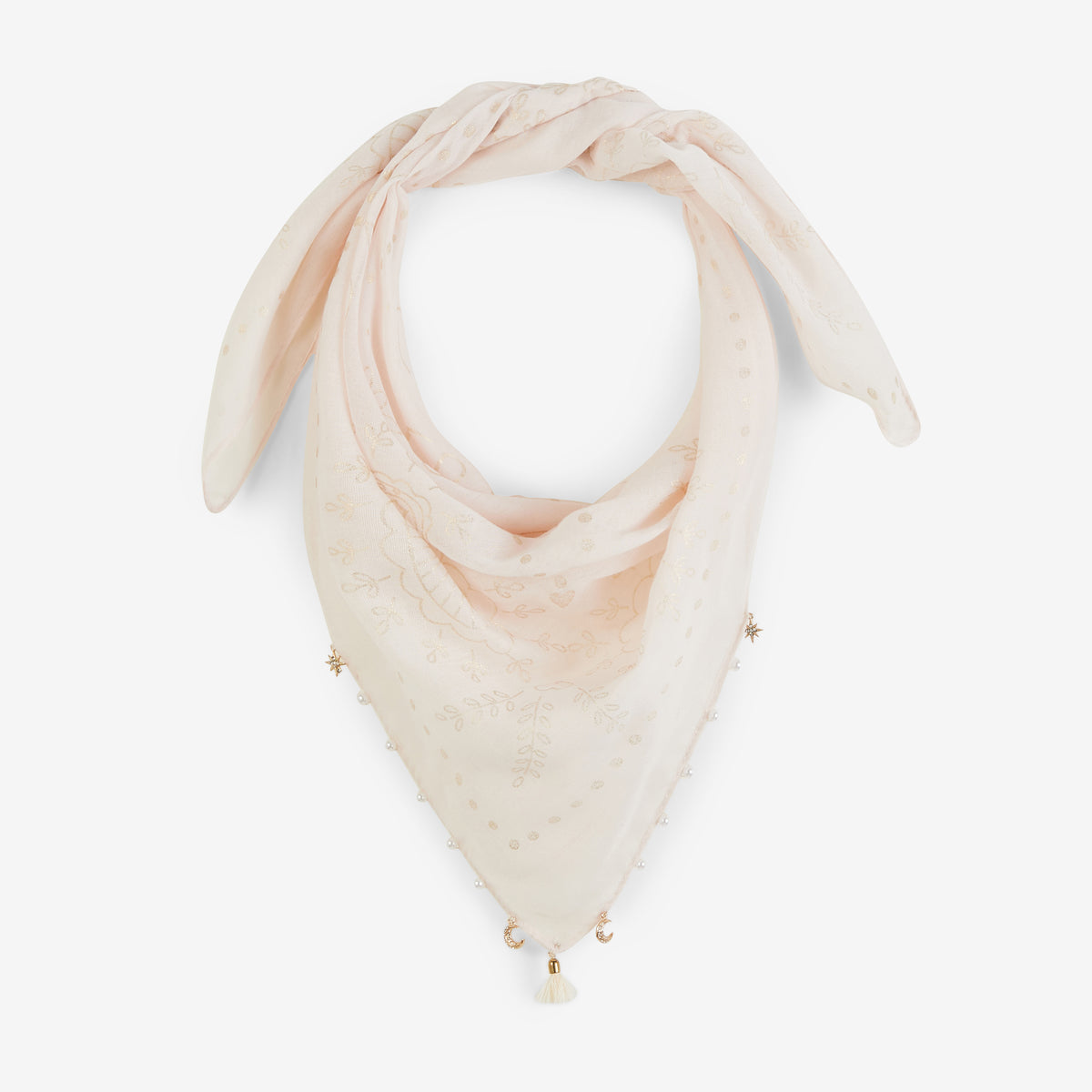 Foulard carré écru Salima