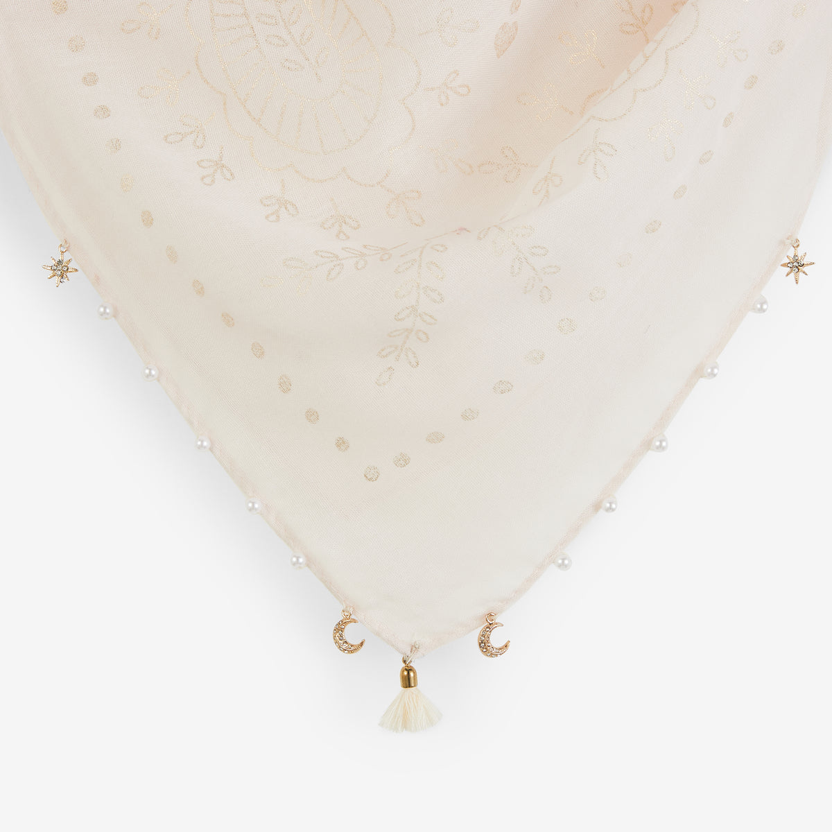 Foulard carré écru Salima