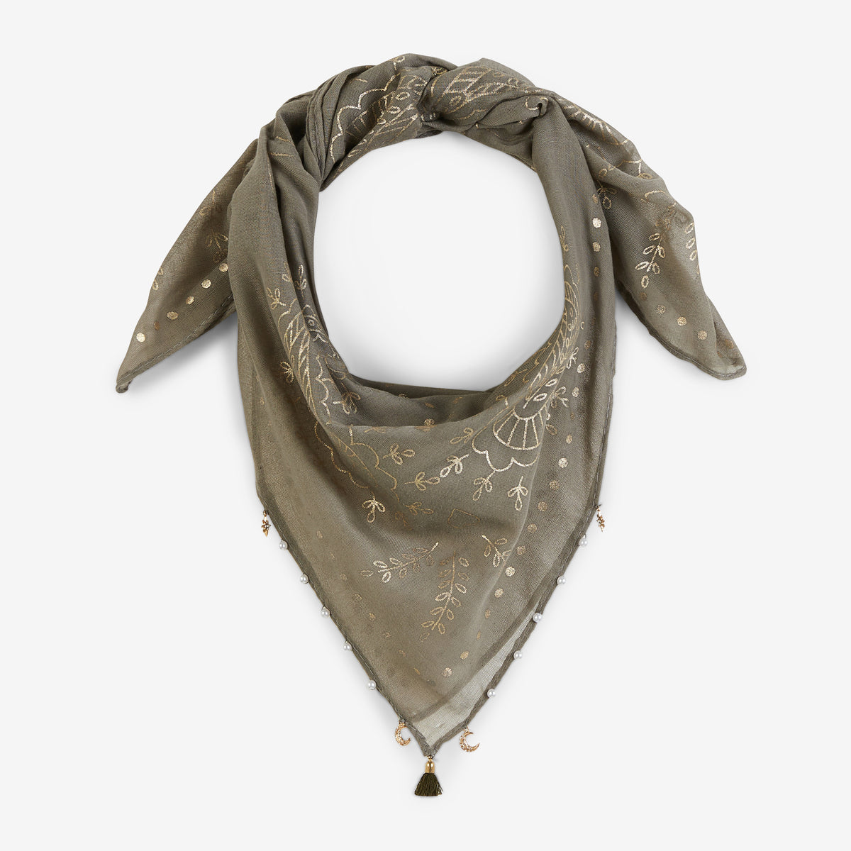 Foulard carré kaki Salima