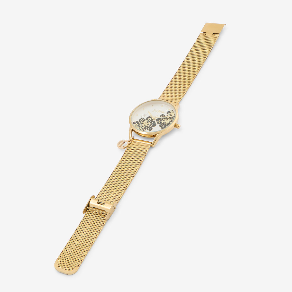 Montre fleurs noires