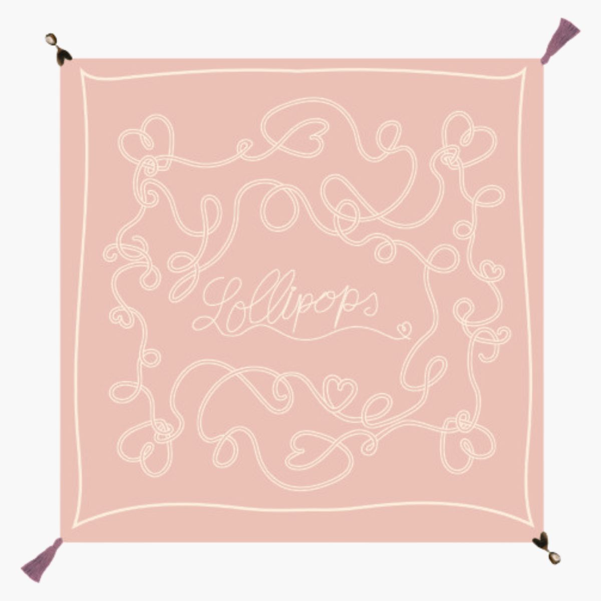 Foulard carré rose Sateen