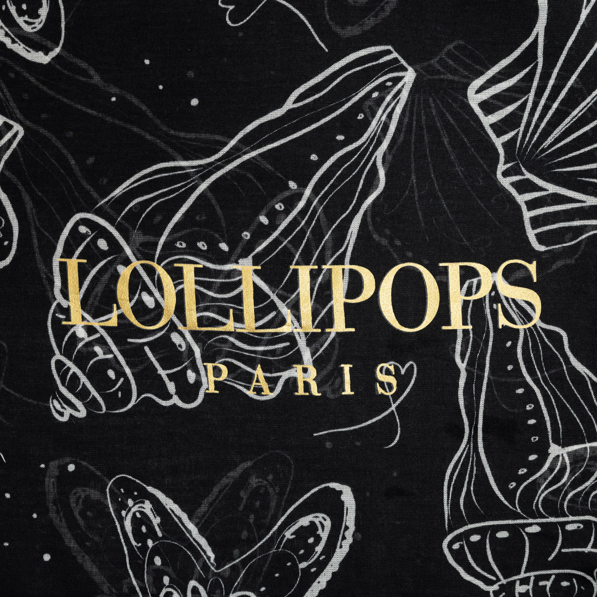 Foulard rectangulaire noir Sava