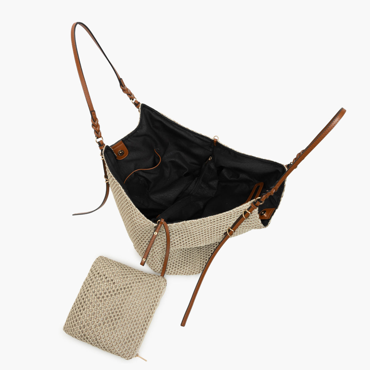 Grand sac shopper doré S-Ringo