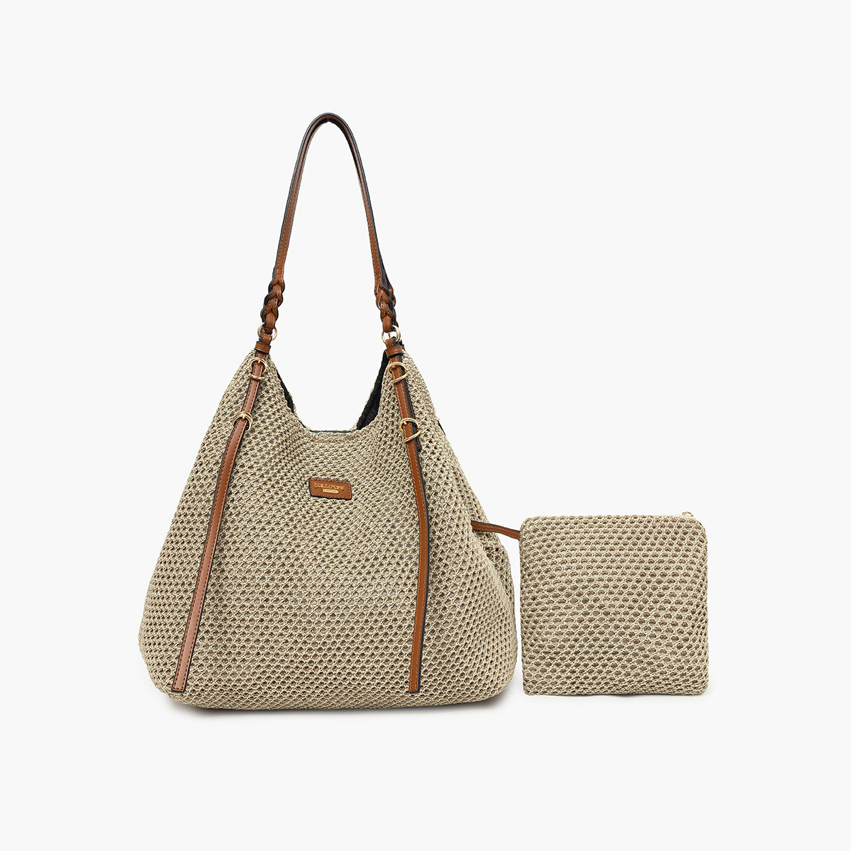 Grand sac shopper doré S-Ringo