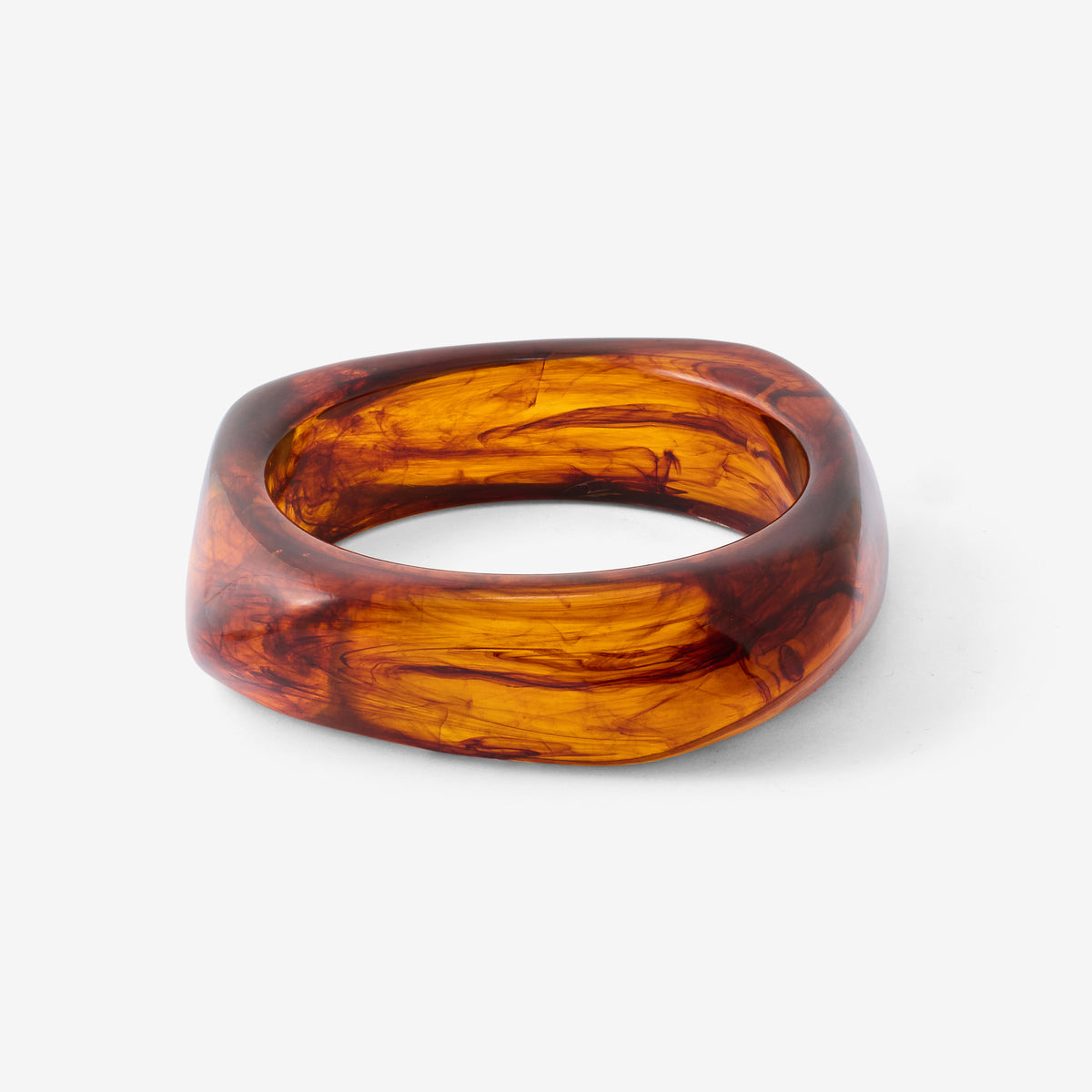 Jonc large en résine marron
