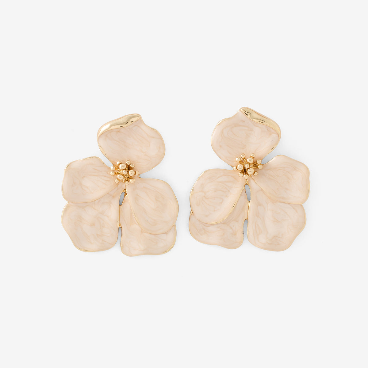 Boucles d'oreilles fleur rose pâle