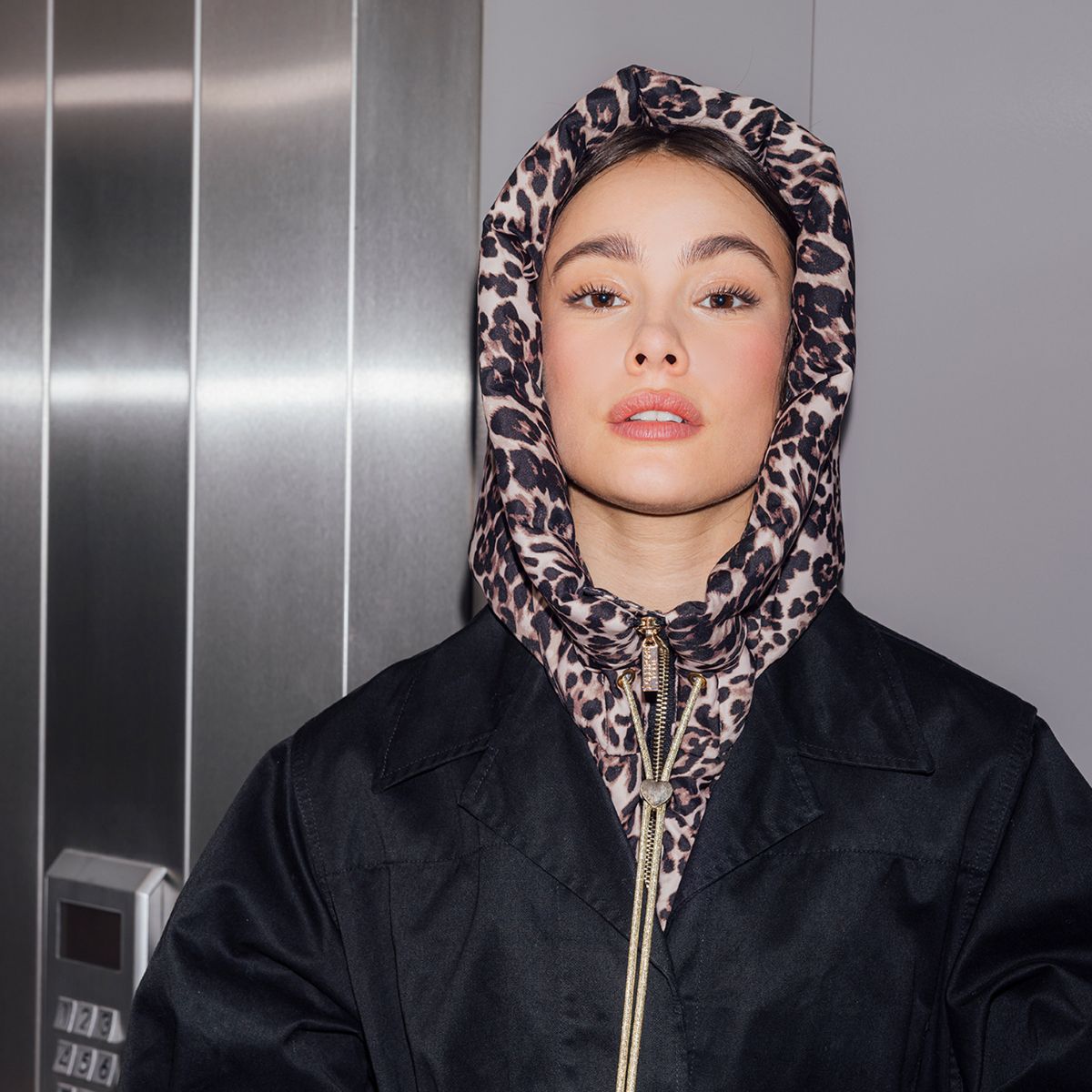 Capuche doudoune léopard Rosalie